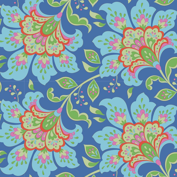 BOLT END SALE: Tilda | Bloomsville Collection: 100506 'Flowermarket' in Blueberry: Approx 2m