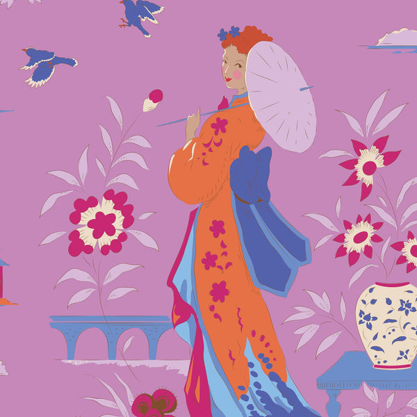 Tilda | Bloomsville Collection: 100504 'Garden Vista' in Iris: by the 1/2m