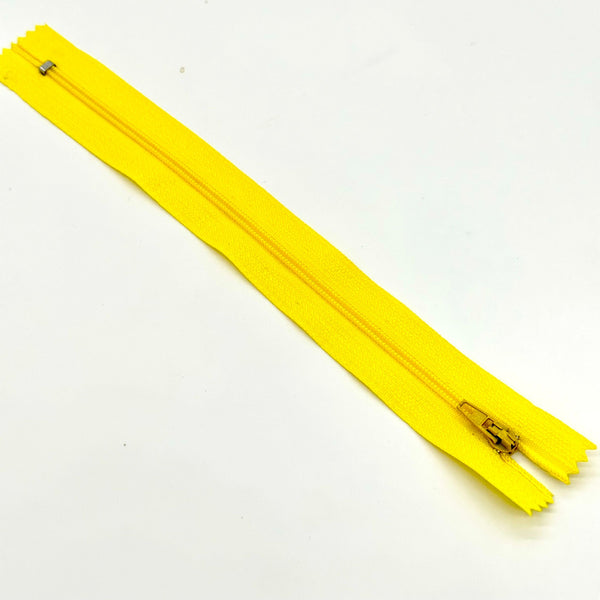 NYLON COIL ZIPPER: 8" length: Sunshine