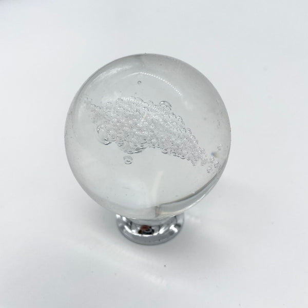HARDWARE: 50mm Round Knob with Bubbles with Round Silver Colour Base: CLEAR