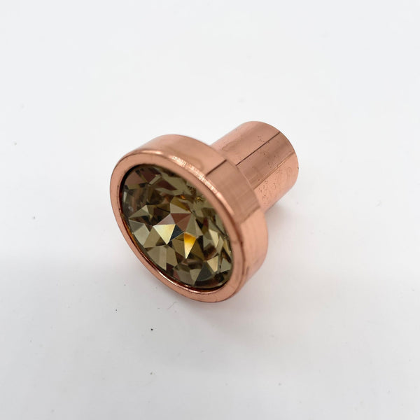 HARDWARE: 27mm FLAT Gold Crystal Effect Knob with Rose Gold Colour Casing