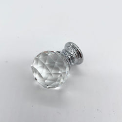 HARDWARE: 25mm Faceted Crystal Ball Effect Knob with Round Silver Colour Base: CLEAR