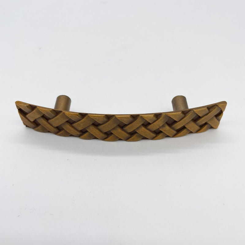 HARDWARE: 64mm Lattice Door Handle in Antique Brass