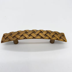 HARDWARE: 64mm Lattice Door Handle in Antique Brass