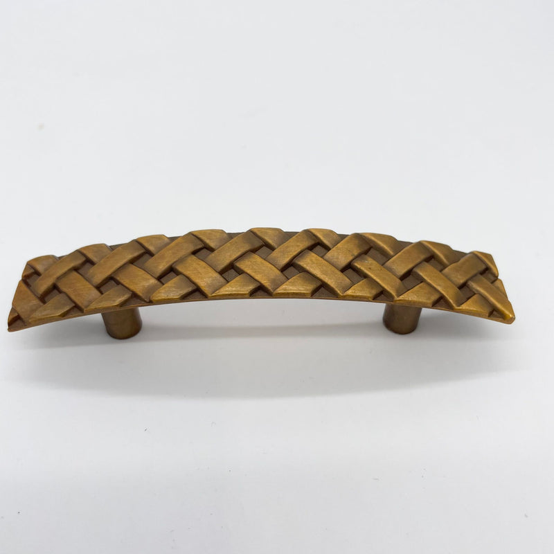 HARDWARE: 64mm Lattice Door Handle in Antique Brass