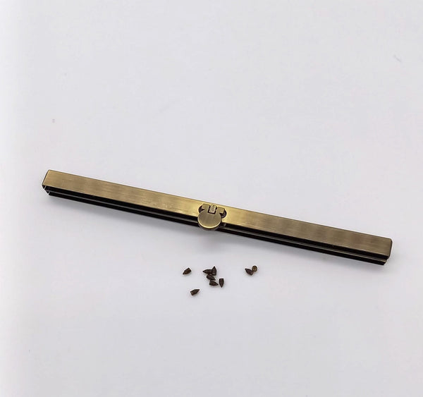 HARDWARE: 19cm Straight Metal Purse Clasp: Brass colour