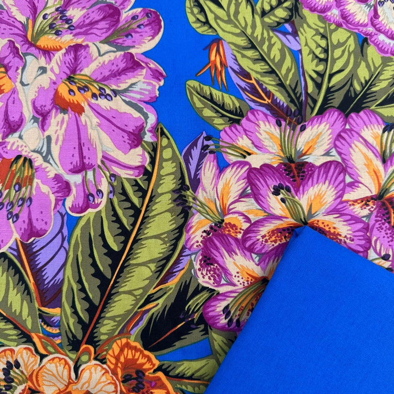 Half Metre Heaven: Kaffe Fassett Collective | August 2023 'Rhododendrons' Magenta PWPJ124 with Marine