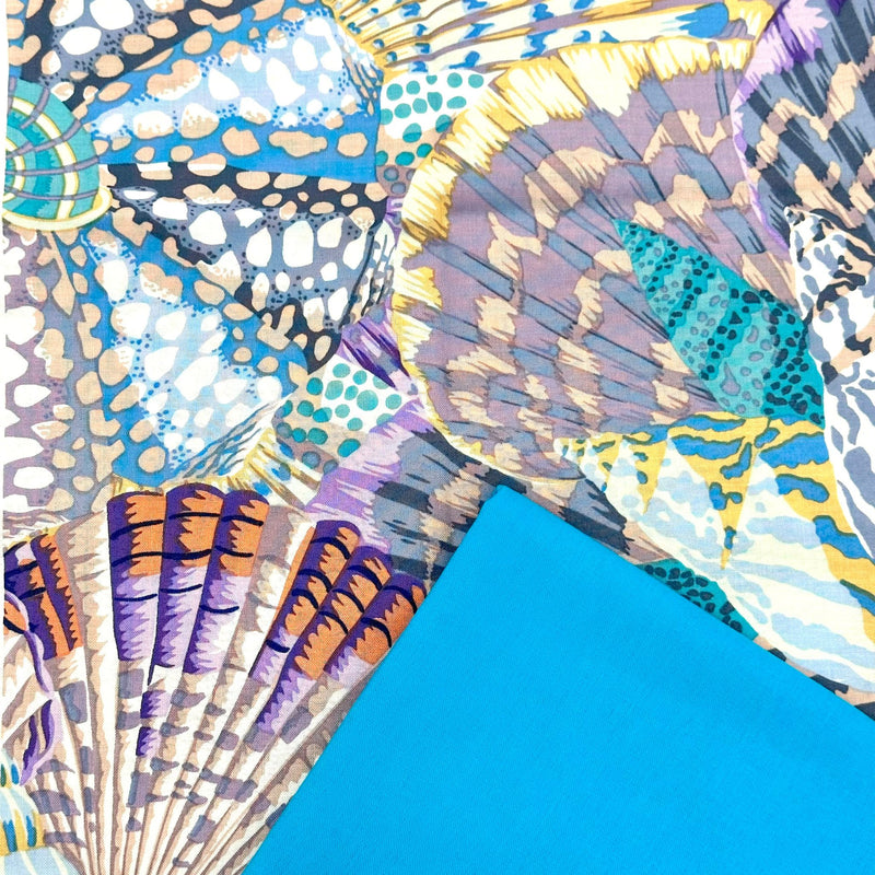 Half Metre Heaven: Kaffe Fassett Collective | August 2023 'Sailor Valentine' Grey PWPJ121 with Peacock