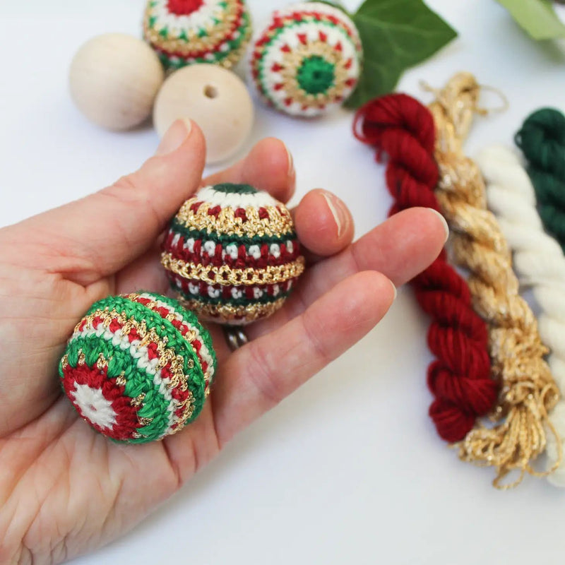 KIT: Pineapple Fibre Art | Crochet Bauble Kit (Makes 3 Baubles): RICH Option