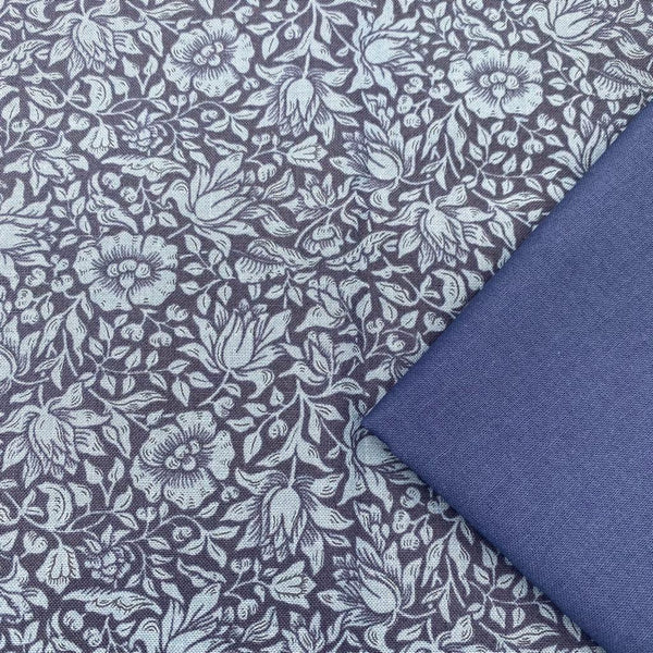 Half Metre Heaven: Morris & Co | Buttermere 'Mallow' PWWM048 Navy with Navy