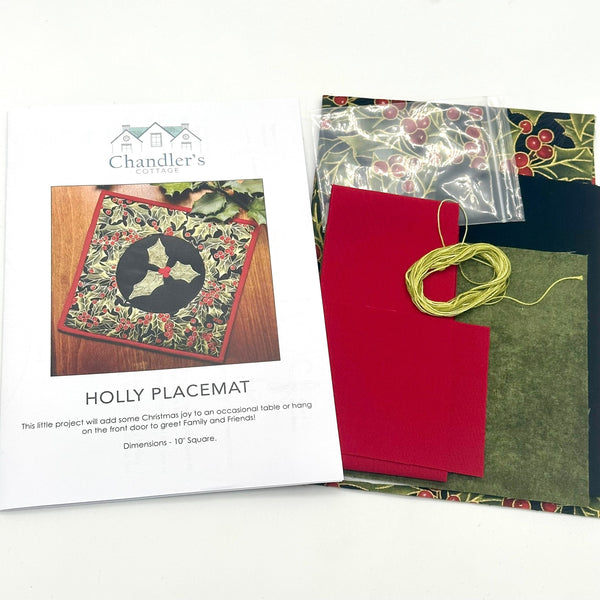 KIT: Chandler's Cottage 'Soiree Christmas Holly Placemat'