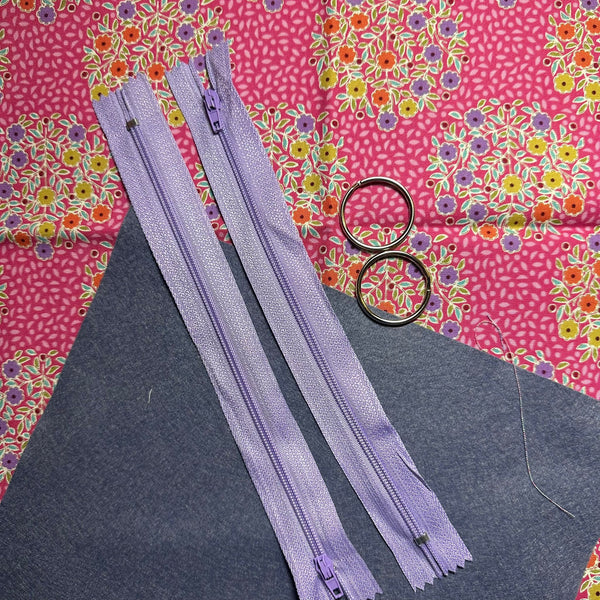 FABRIC + HARDWARE: Dog Poo Bag Holder: Tilda | Pie in the Sky collection: 100484 'Confetti' Cerise