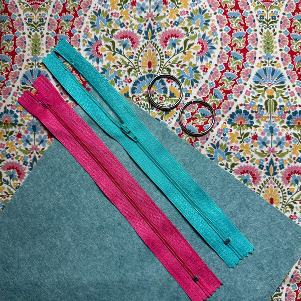 FABRIC + HARDWARE: Dog Poo Bag Holder: Tilda | Pie in the Sky collection: 100491 'Whimsybird' Red