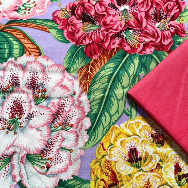 Half Metre Heaven: Kaffe Fassett Collective | August 2023 'Rhododendrons' Lavender PWPJ124 with Azalea