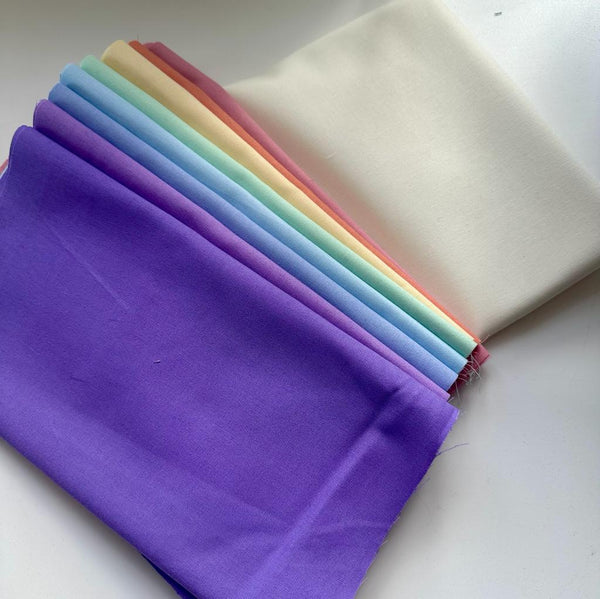 Fabric Kit for Bordering a Panel using Jane's The Watcher instructions: Rainbow Pastels