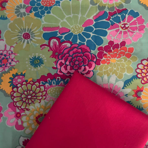 Half Metre Heaven: Kaffe Fassett Collective | August 2023 'Asian Circles' Green GP89 with Pomegranate
