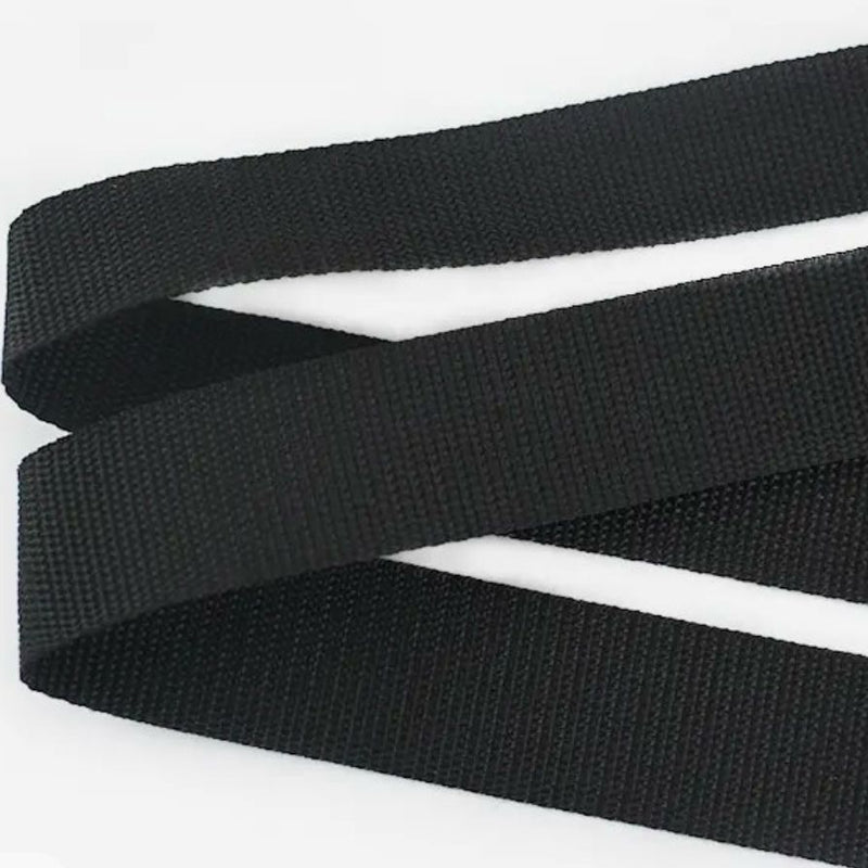 Webbing: Polyester 20mm Wide: by the METRE: Black