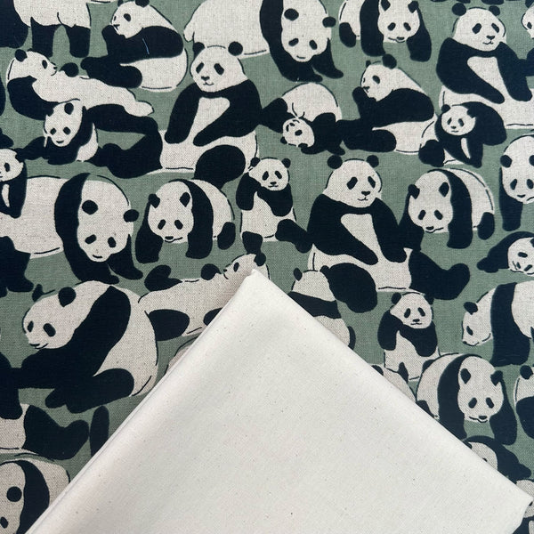 Half Metre Heaven: Sevenberry | Cotton Linen Canvas 'Panda' Smoky Mint 850406D1-4 with Natural Seeded
