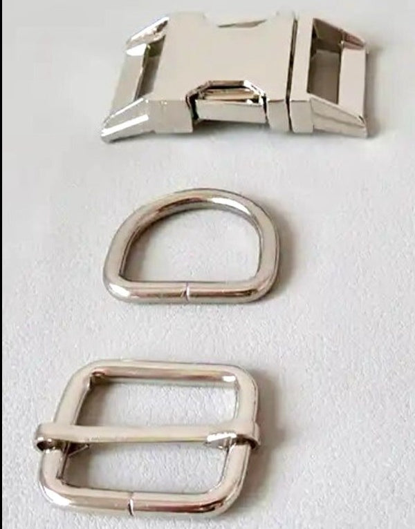 HARDWARE: Natasha's Bum Bag: 1 Set Metal Buckle Hardware + D Ring + Snap Hook Adjuster: Silver