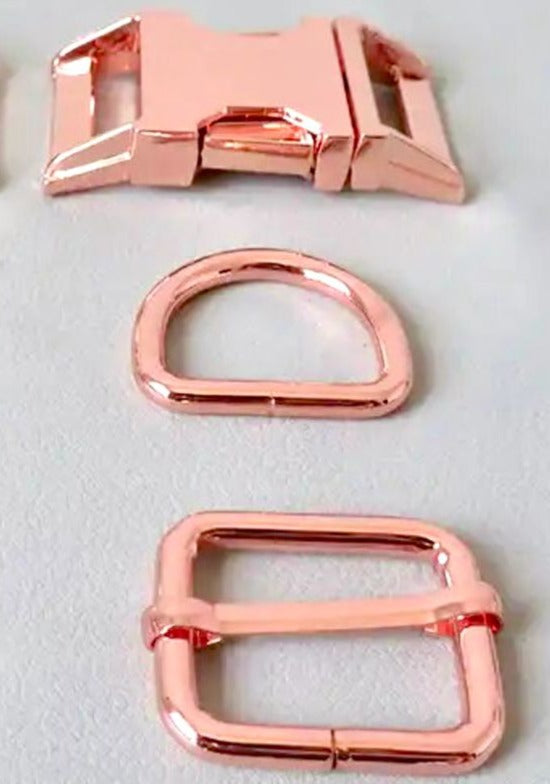 HARDWARE: Natasha's Bum Bag: 1 Set Metal Buckle Hardware + D Ring + Snap Hook Adjuster: Rose Gold