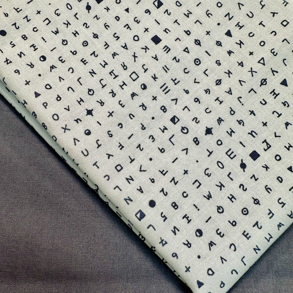 Half Metre Heaven: Giucy Giuce for Andover Fabrics | Sleuth 'Cryptograph' Ash 459C with Dark Grey