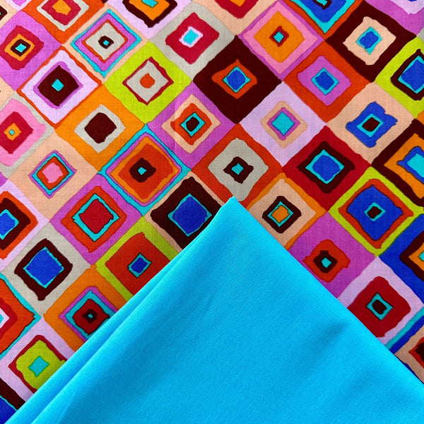 Half Metre Heaven: Kaffe Fassett Collective | February 2024 'Square Dance' Red PWGP203 with Sky