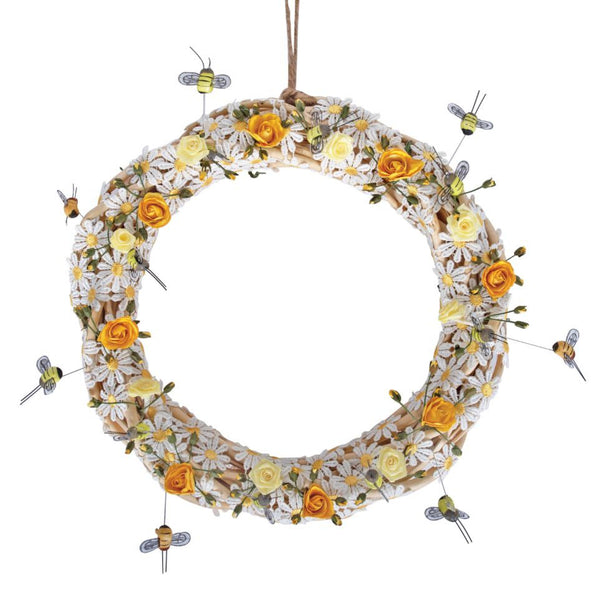 SPECIAL BUY: 'Springtime/Easter Wreath Bundle': 25.5cm Light Willow Wreath Base + Ribbon + Embellishments