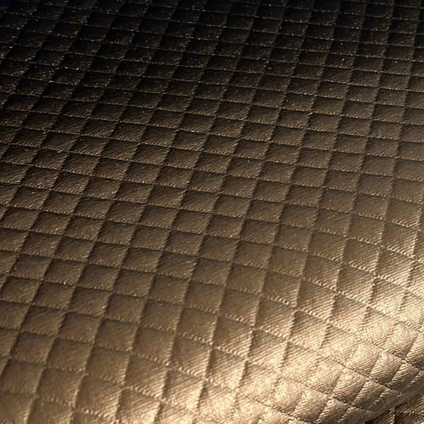 BOLT END SALE: Quilted PU: Copper / Bronze: Approx 1/2m