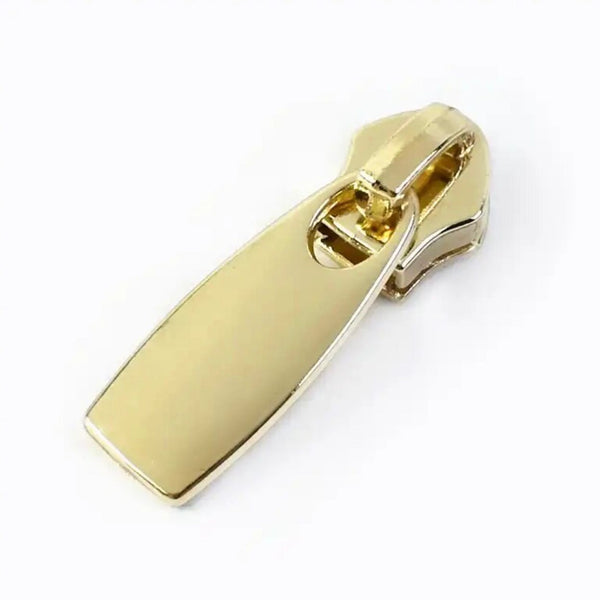 Metal Zip Slider with CURVY Zipper Pull x 1: Light Gold