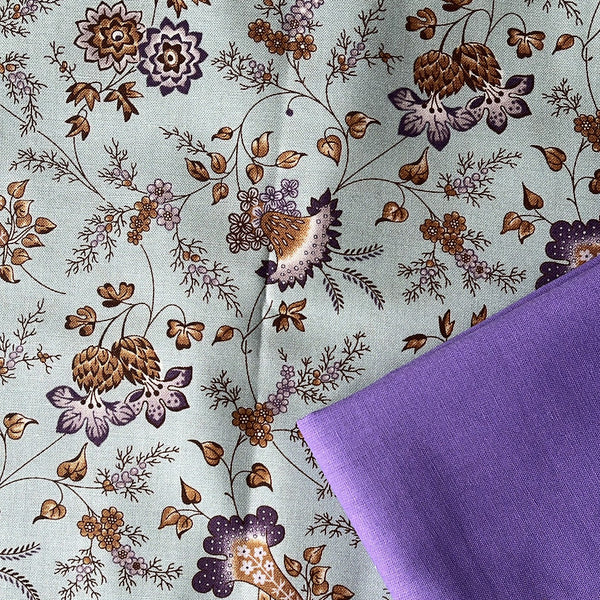Half Metre Heaven: Max & Louise for Andover Fabrics | Fernshaw 'Charles' Teal 2/1027 T with Amethyst