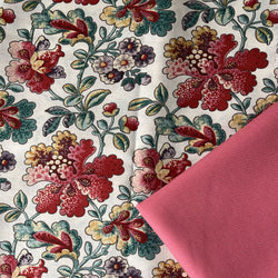 Half Metre Heaven: Max & Louise for Andover Fabrics | Fernshaw 'Phillip' Cream 2/1023 L with Coral