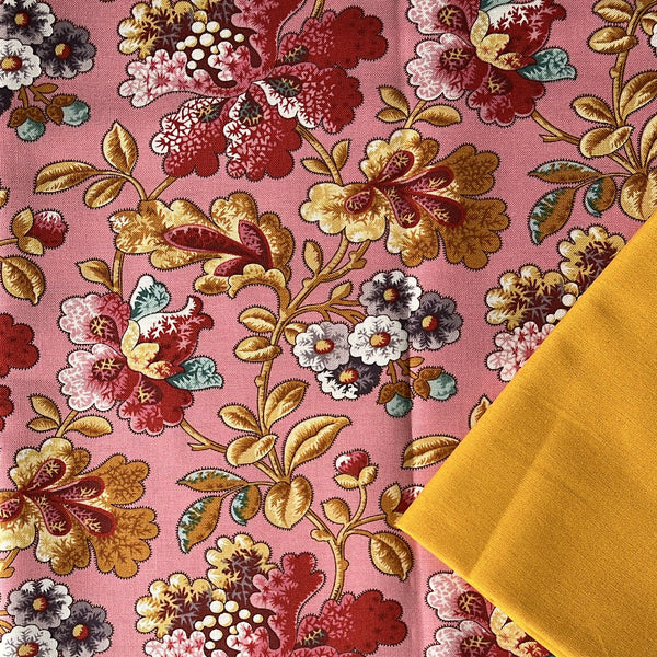 Half Metre Heaven: Max & Louise for Andover Fabrics | Fernshaw 'Phillip' Pink 2/1023 E with Gold