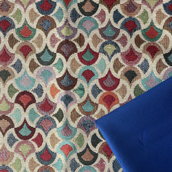 Premium Half Metre Heaven: Cotton Rich Tapestry Fabric 'Little Carnival' NWF015 + Copen