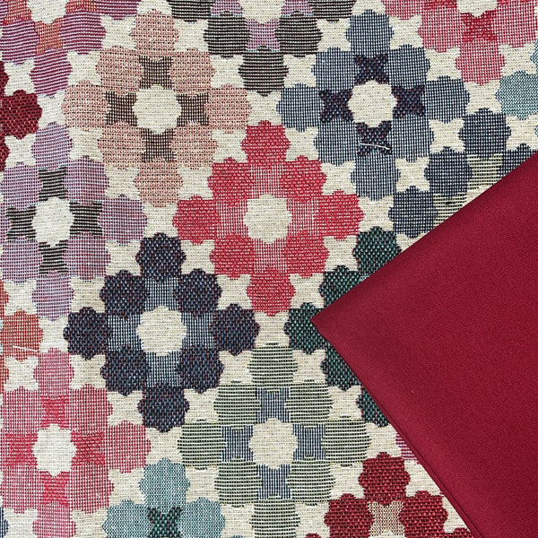 Premium Half Metre Heaven: Luxury Weight Cotton Rich Tapestry Fabric 'Radiant' NWF005 + Crimson
