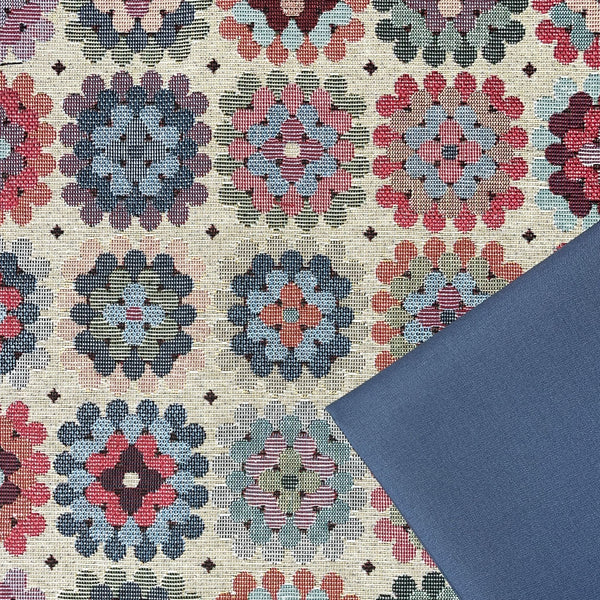 Premium Half Metre Heaven: Luxury Weight Cotton Rich Tapestry Fabric 'Crochet' NWF004 + Slate