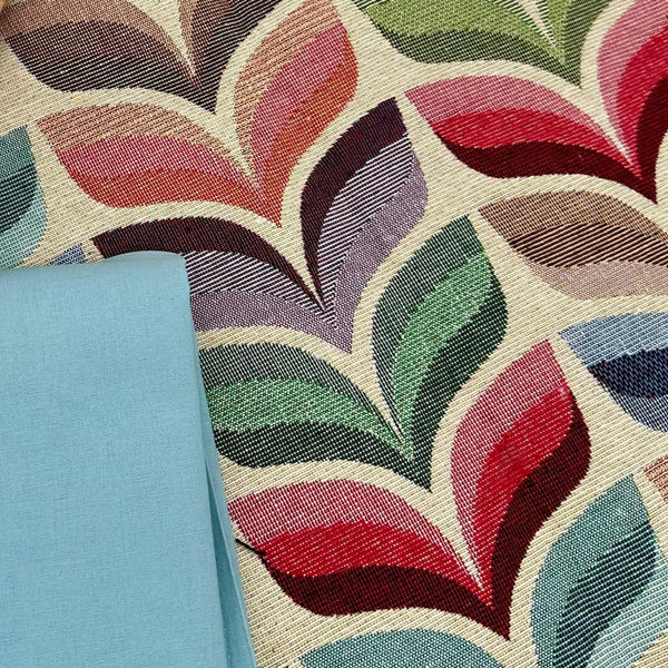 Premium Half Metre Heaven: Cotton Rich Tapestry Fabric 'Silhouette' NWF002 + Duckegg