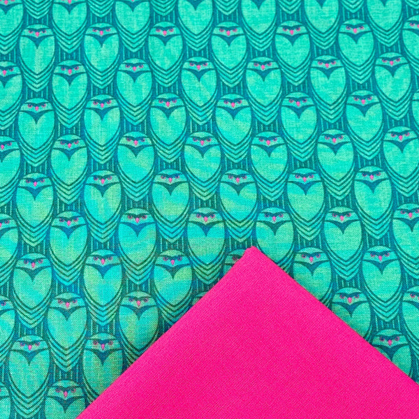 Half Metre Heaven: Stacy Peterson | Mythical 'Small Owl See You' Aqua PWST024.XAQUA with Bright Pink