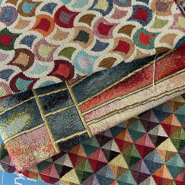 FAT QUARTER TRIO: Cotton Rich Tapestry Fabric: 'Little Holland', 'Little Carnival', 'Leonardo'