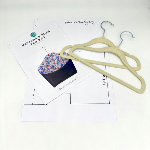 INSTRUCTIONS with Template + 2 Hangers: Posh Peg Bag: PRINTED VERSION