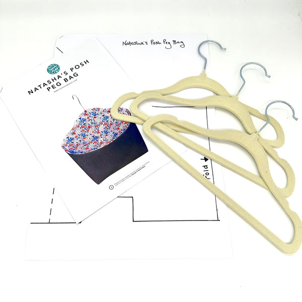 INSTRUCTIONS with Template + 3 Hangers: Posh Peg Bag: PRINTED VERSION
