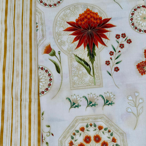 KIT + INSTRUCTIONS: Melba Tote: 60cm Leesa Chandler | Melba 'Project Panel' Cream/Orange + 60cm 'Hampton Stripe' Gold/Cream 0011 4
