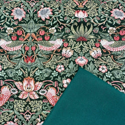 Half Metre Heaven: The Original Morris & Co | The Cotswold Holiday Collection 'Medium Strawberry Thief' PWWM110 Green with Bottle