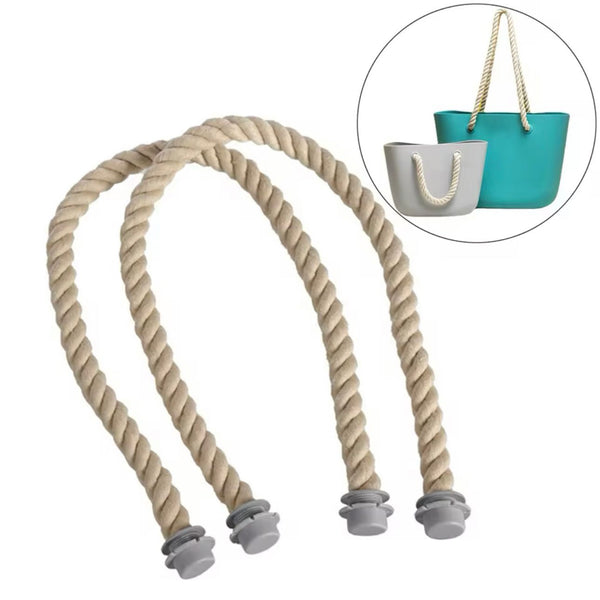 HARDWARE: Interchangeable Rope Bag Handles: One Pair in Ecru