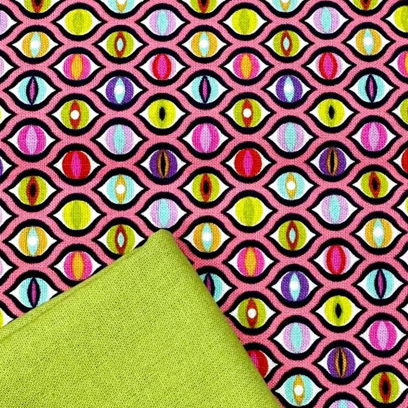 Half Metre Heaven: Tula Pink | Tabby Road Deja Vu 'Cats Eyes' Prism PWTP095 with Chartreuse