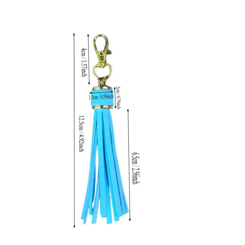 HARDWARE: 10-Piece Faux Leather Keychain Tassels with Lobster Clasp attachments (assorted colours)