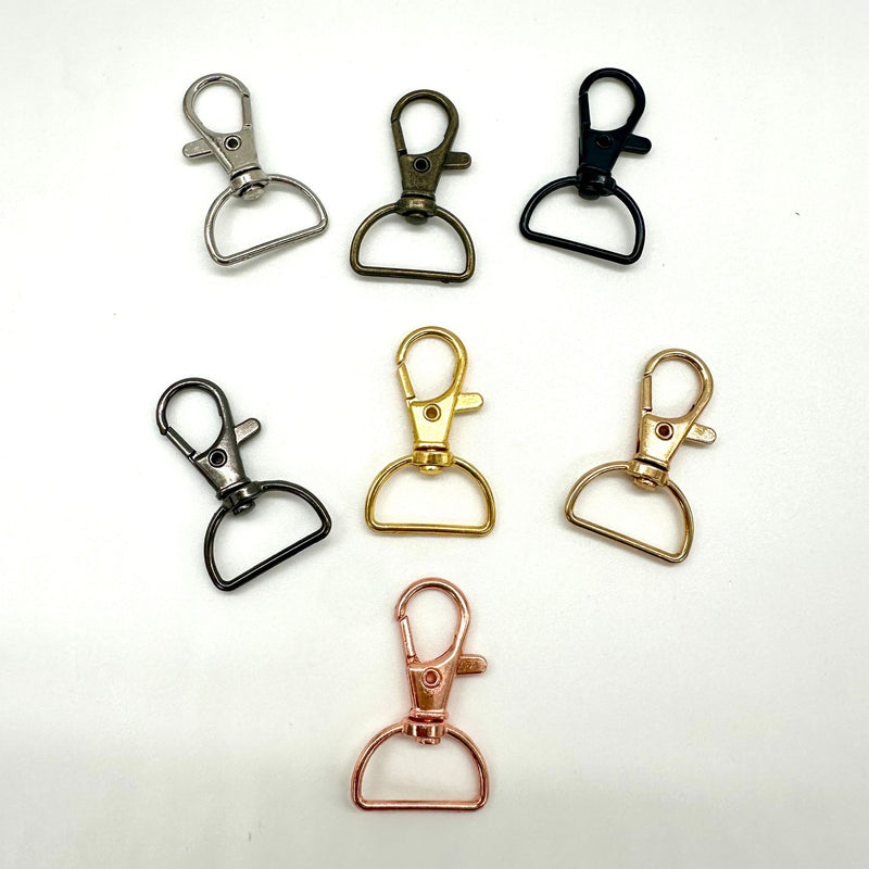 HARDWARE SEVEN ¾" Lobster Clasp D Ring Swivel Clips assorted metal c