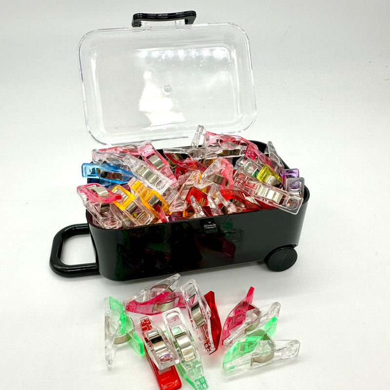 TOOLS Quilters Clips in Fun Little Case Approx 75 clips Natasha Makes