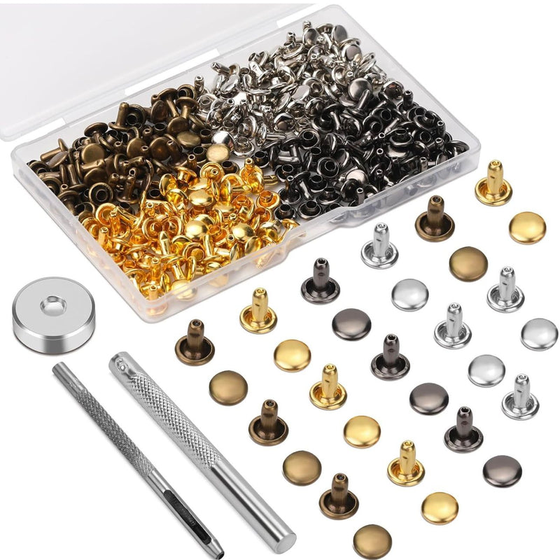 TOOLS: Double Cap Rivets Set (120 sets): 6mm: for smaller makes and attaching 'Handmade' tags