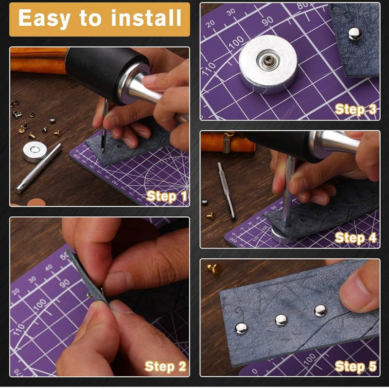 TOOLS: Double Cap Rivets Set (120 sets): 6mm: for smaller makes and attaching 'Handmade' tags