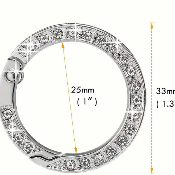 HARDWARE: Pair of 25mm Spring O-Rings with Sparkle Detail: Silver colour